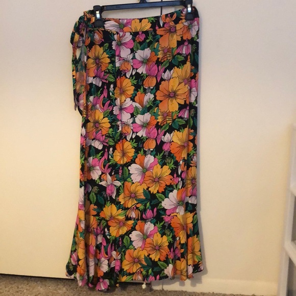 Floral prints high low Topshop midi skirt - Picture 2 of 2